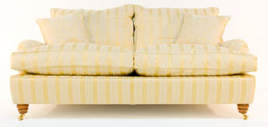 Duresta Lansdowne 2 seater sofa in Mariane Stripe Pale Gold